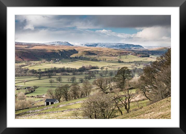 Holwick and Cronkley from Middle Side, Teesdale Framed Mounted Print by Richard Laidler
