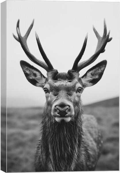 Red Deer Portrait Canvas Print by Picture Wizard