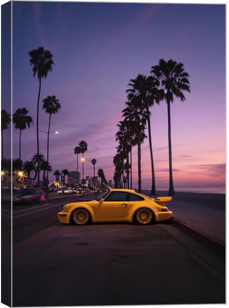 Yellow Porsche Canvas Print by Picture Wizard