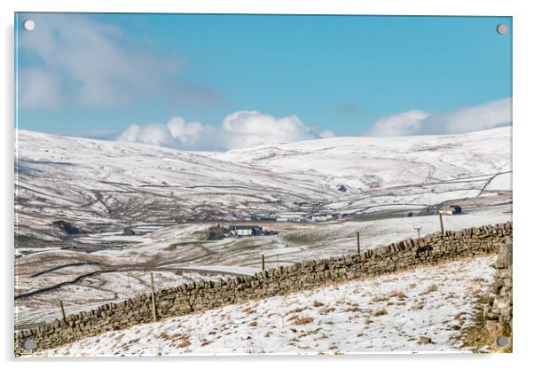 A Wintry Harwood, Upper Teesdale Acrylic by Richard Laidler