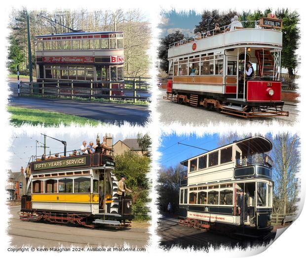 A Selection Of Trams Print by Kevin Maughan