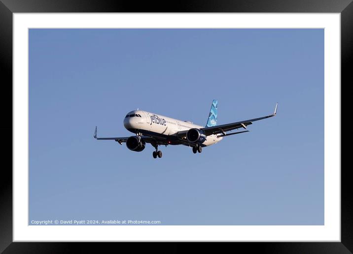 JetBlue Airways Airbus A321-271 Framed Mounted Print by David Pyatt