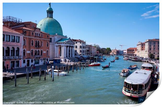 Grand Canal Venice Italy  Print by Les Schofield