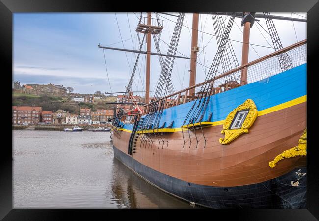 HMS Endeavour Whitby Framed Print by Steve Smith