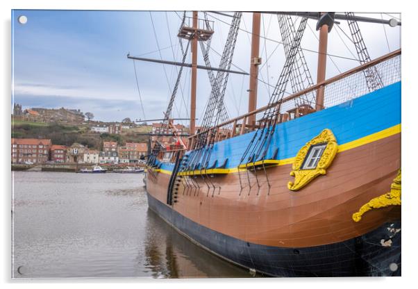 HMS Endeavour Whitby Acrylic by Steve Smith