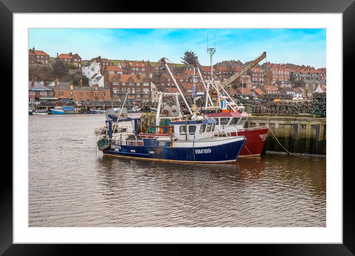 Whitby Fishing Framed Mounted Print by Steve Smith