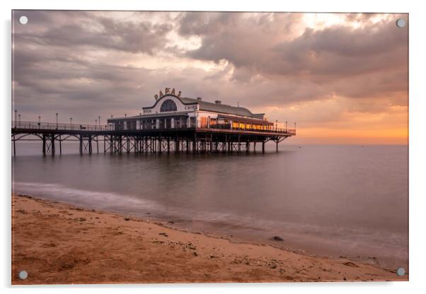Cleethorpes Pier Sunrise Acrylic by Steve Smith