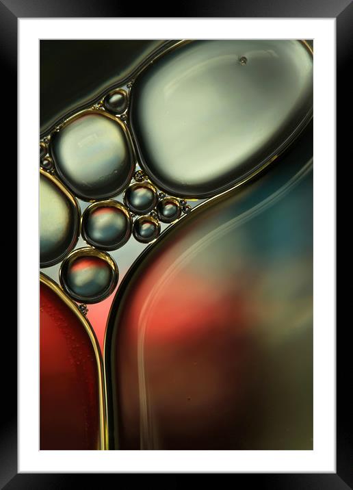 Oil & Water Metalics Collection IV Framed Mounted Print by Sharon Johnstone