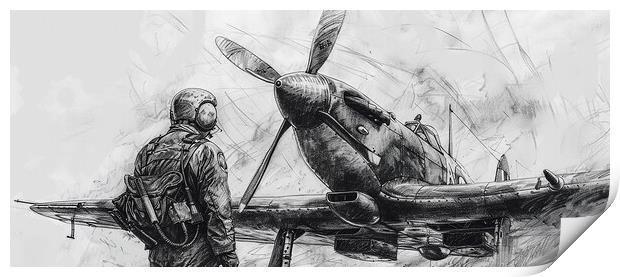 Albert Capstaff Pencil Sketch Print by Airborne Images