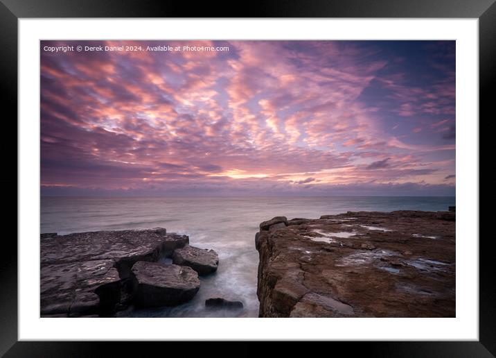 Sunrise around Portland, Dorset Framed Mounted Print by Derek Daniel