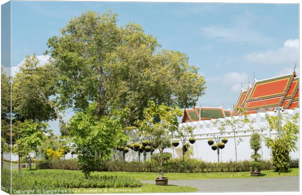 Bangkok Mahakan Fort Park and Loha Prasat Canvas Print by Sanga Park