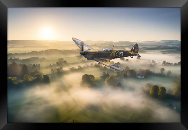 Spitfire Lincolnshire Wolds Framed Print by J Biggadike