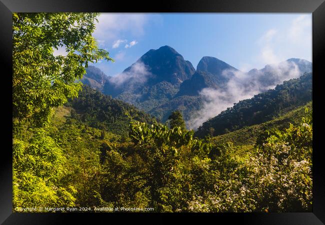 Mountain Peaks of Nong Khiaw Framed Print by Margaret Ryan