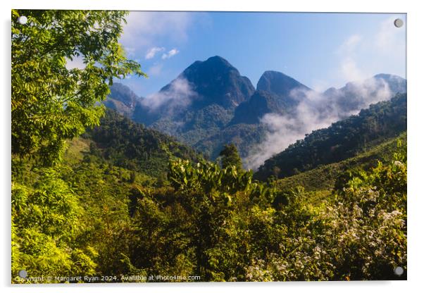 Mountain Peaks of Nong Khiaw Acrylic by Margaret Ryan