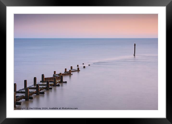Dawn calm at Overstrand Framed Mounted Print by Paul Edney