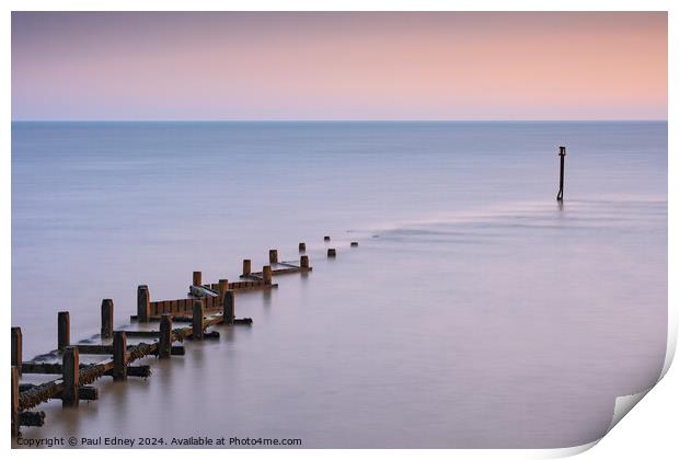 Dawn calm at Overstrand Print by Paul Edney