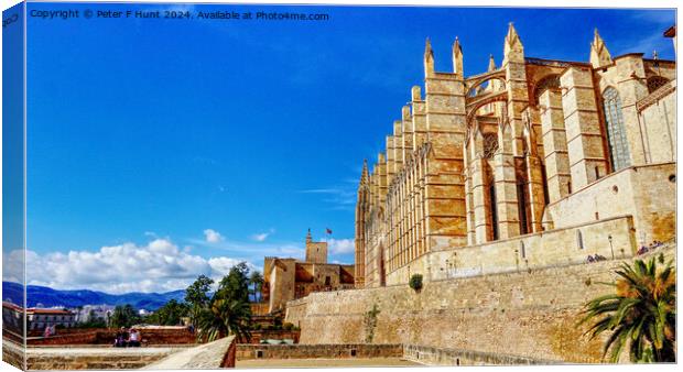 The Stunning Palma Cathedral Mallorca Canvas Print by Peter F Hunt