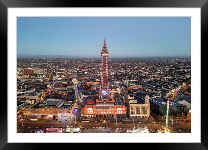 Blackpool Tower Framed Mounted Print by Apollo Aerial Photography