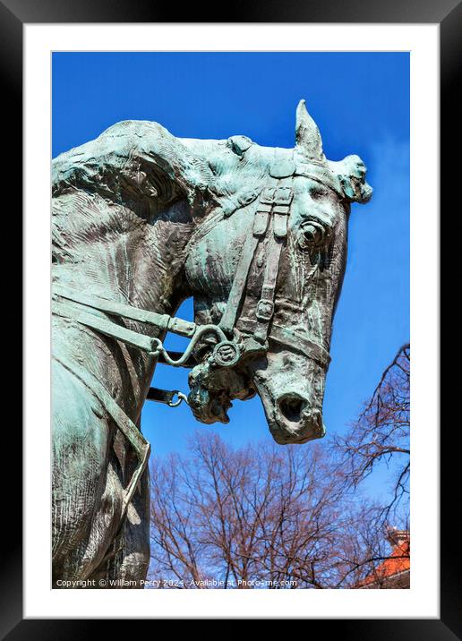 Rienzi General Phil Sheridan Horse Statue Sheridan Circle Embass Framed Mounted Print by William Perry