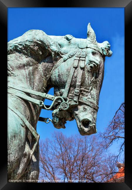 Rienzi General Phil Sheridan Horse Statue Sheridan Circle Embass Framed Print by William Perry