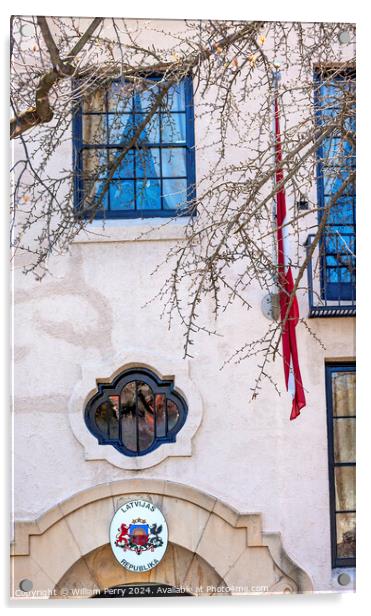 Latvia Latvian Embassy Embassy Row Massachusetts Avenue Washingt Acrylic by William Perry