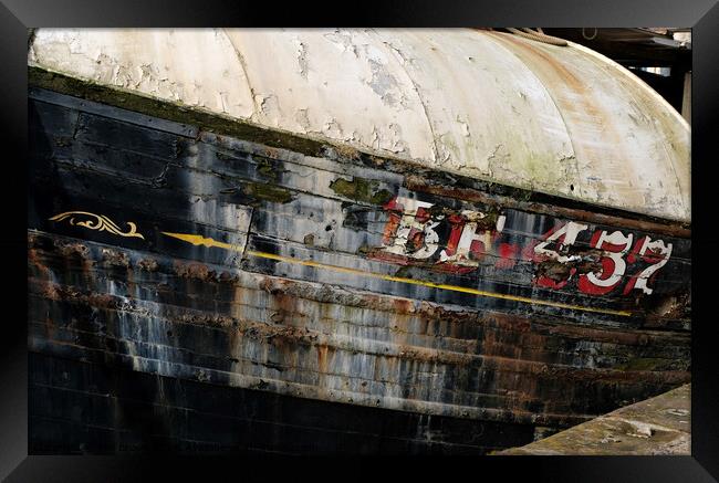 Derelict trawler at Maryport. Framed Print by Phil Brown