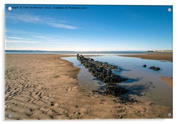 Burghead Bay Wreck Acrylic by Tom McPherson