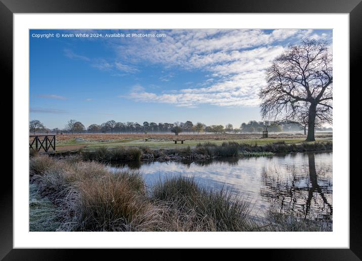 Fresh morning walk around the ponds Framed Mounted Print by Kevin White