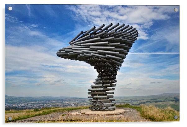 The Singing Ringing Tree, Burnley. Acrylic by Phil Brown