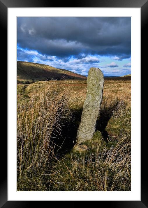 Marker post on Uldale Moor, Cumbria Framed Mounted Print by Phil Brown