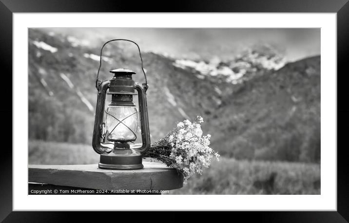 Lantern with Flowers Framed Mounted Print by Tom McPherson