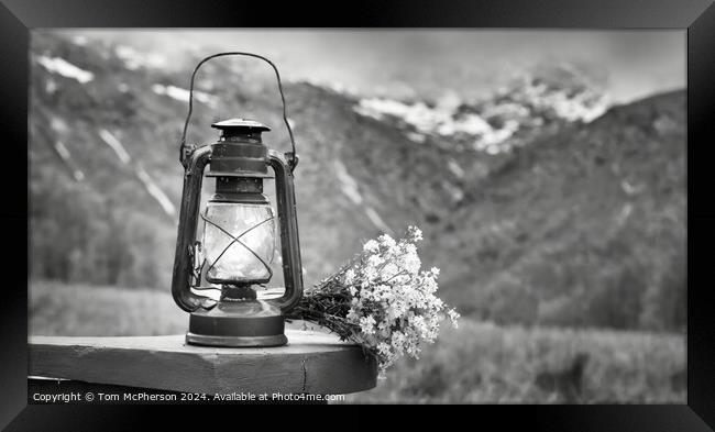 Lantern with Flowers Framed Print by Tom McPherson