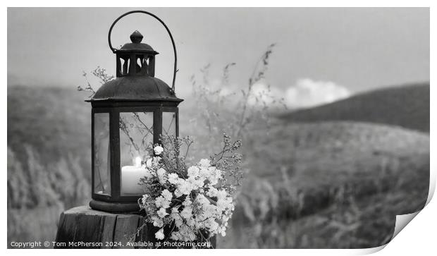 Lantern with Flowers Print by Tom McPherson