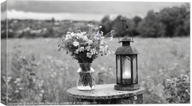 Lantern with Flowers Canvas Print by Tom McPherson