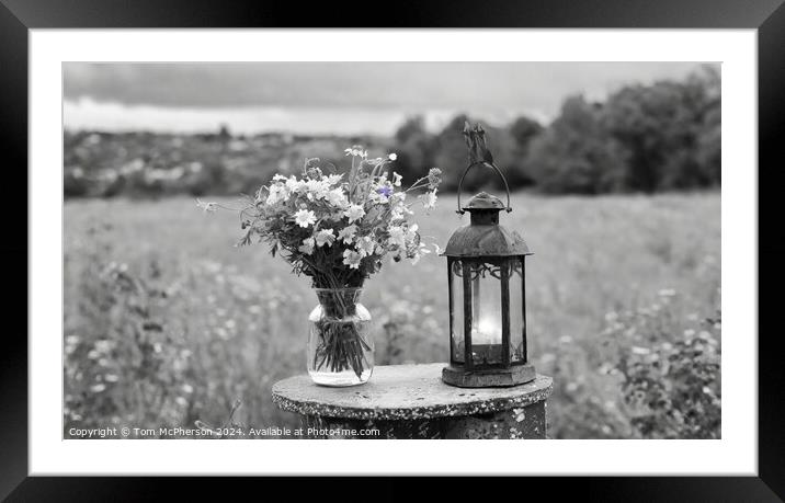 Lantern with Flowers Framed Mounted Print by Tom McPherson