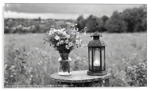 Lantern with Flowers Acrylic by Tom McPherson
