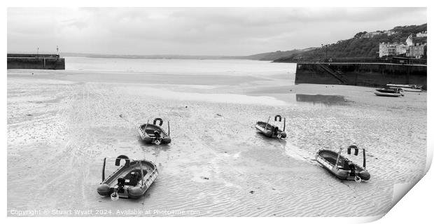 Waiting for the tide at St Ives Harbour Print by Stuart Wyatt