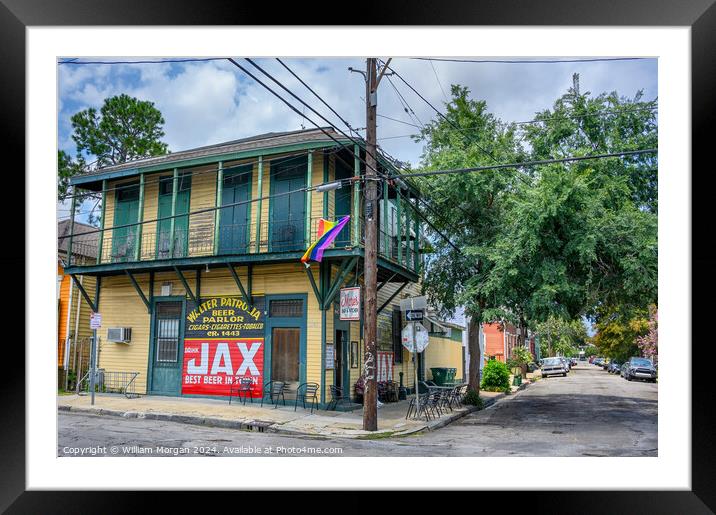 Historic Beer Parlor in New Orleans, Louisiana, USA  Framed Mounted Print by William Morgan