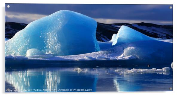 Icebergs, Jokulsarlon Glacier Lagoon, southern Iceland Acrylic by Geraint Tellem ARPS