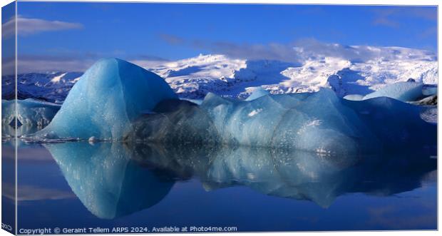 Icebergs, Jokulsarlon Glacier Lagoon, southern Iceland Canvas Print by Geraint Tellem ARPS