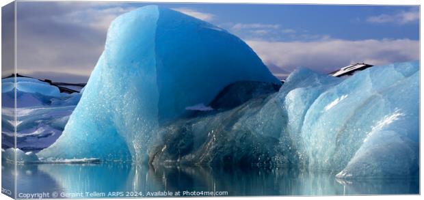Icebergs, Jokulsarlon Glacier Lagoon, southern Iceland Canvas Print by Geraint Tellem ARPS