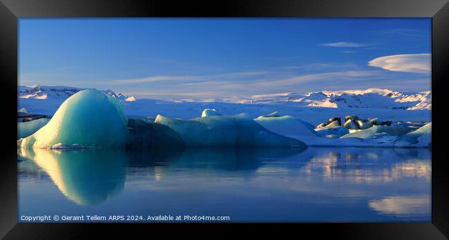 Icebergs, Jokulsarlon Glacier Lagoon, southern Iceland Framed Print by Geraint Tellem ARPS