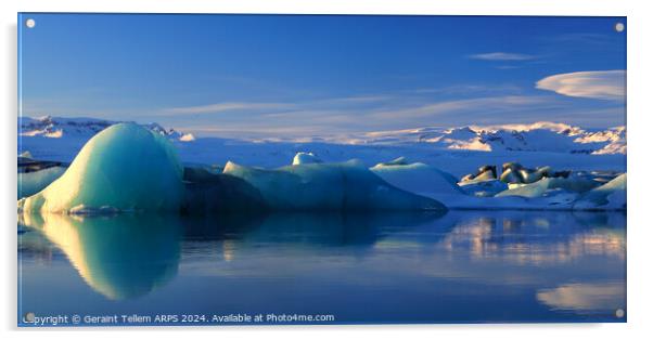 Icebergs, Jokulsarlon Glacier Lagoon, southern Iceland Acrylic by Geraint Tellem ARPS