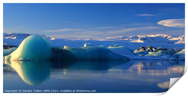 Icebergs, Jokulsarlon Glacier Lagoon, southern Iceland Print by Geraint Tellem ARPS