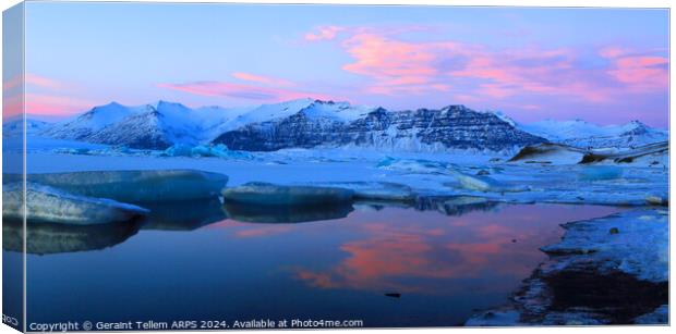 Jokulsarlon Glacier Lagoon, southern Iceland Canvas Print by Geraint Tellem ARPS