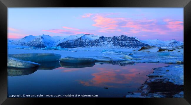 Jokulsarlon Glacier Lagoon, southern Iceland Framed Print by Geraint Tellem ARPS