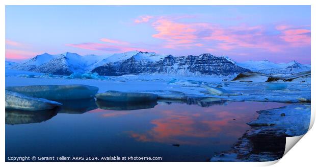 Jokulsarlon Glacier Lagoon, southern Iceland Print by Geraint Tellem ARPS