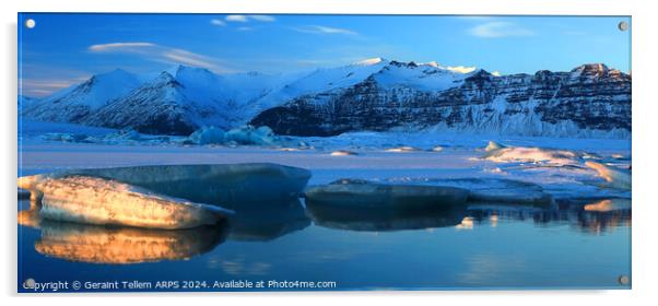 Jokulsarlon Glacier Lagoon, southern Iceland Acrylic by Geraint Tellem ARPS