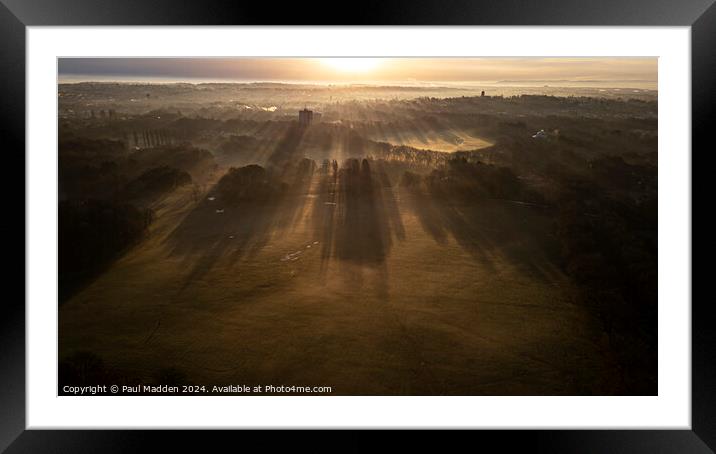 Sunrise over Sefton Park Framed Mounted Print by Paul Madden