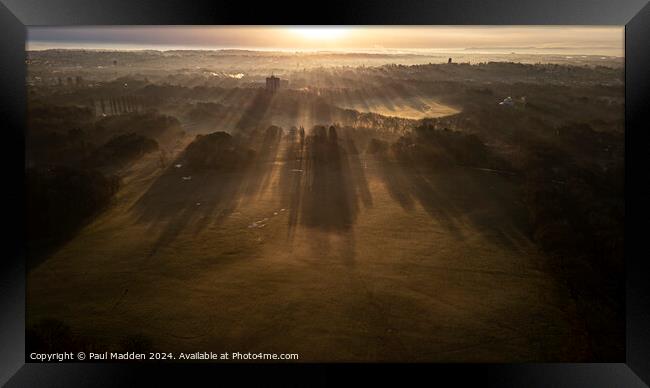 Sunrise over Sefton Park Framed Print by Paul Madden